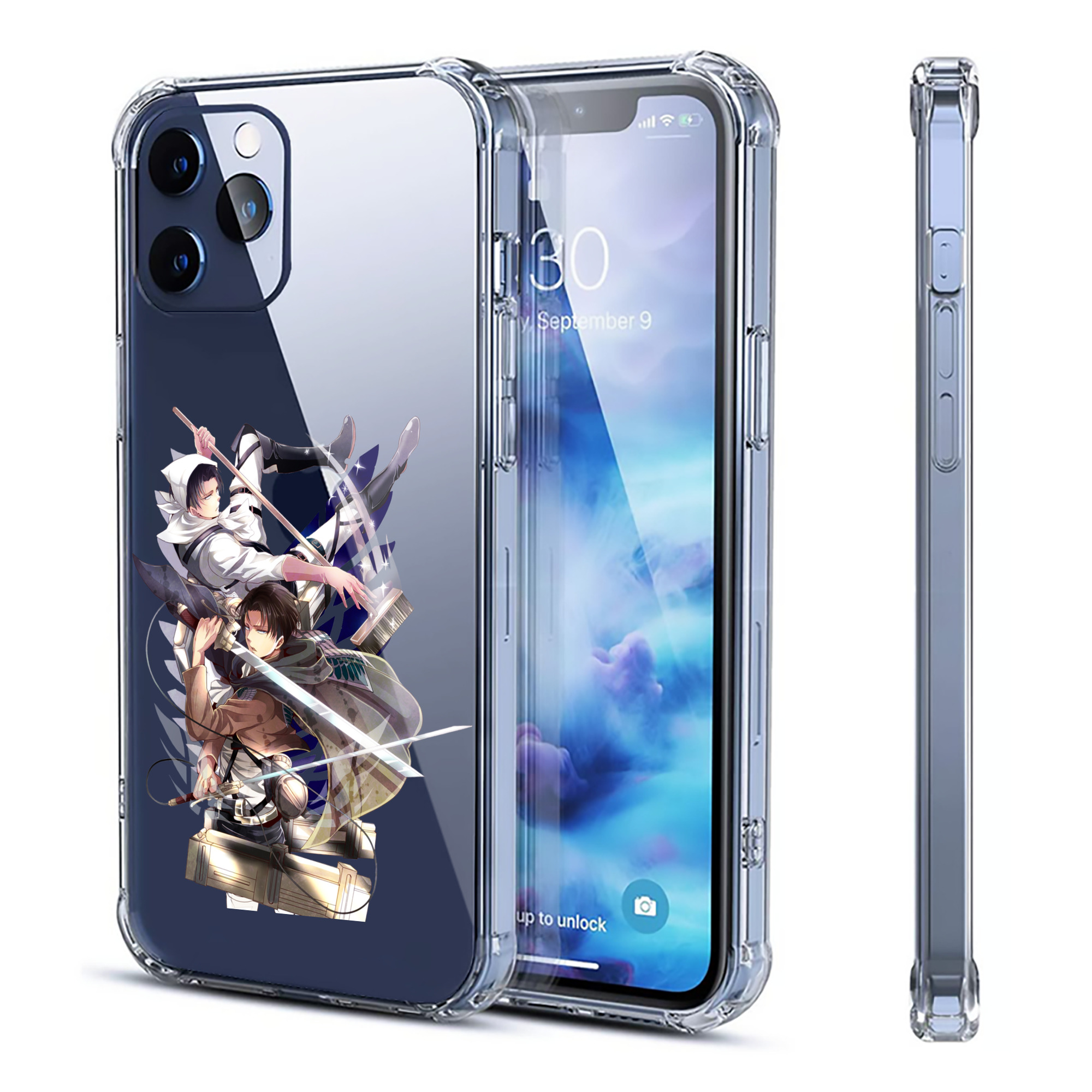 （画像用） 進撃の巨人 リヴァイ·アッカーマン Attack on Titan Levi Ackerman 【iPhone 12シリーズ対応】透明スマホケース（クリアソフトケース）